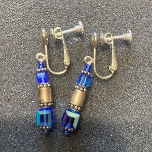 Sterling silver clip on Swarovski Crystal sterling silver earrings